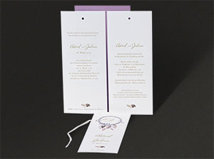 Alle bedruckten Einzelteile dieser Hochzeitseinladungen.