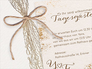 Einladungskarte zur BoHo-Hochzeit mit