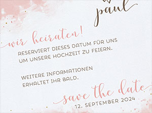 Detail der Save-The-Date-Karte.