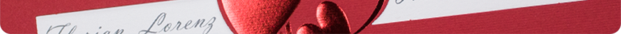 Rote Einladungskarten zur Hochzeit - Schmuckbild unten